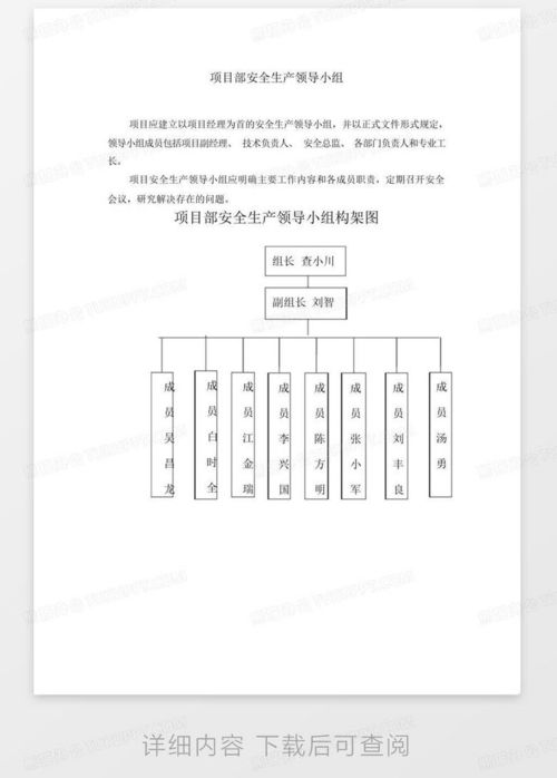 項(xiàng)目部安全生產(chǎn)領(lǐng)導(dǎo)小組 安全管理組織機(jī)構(gòu)圖word模板下載 編號(hào)lyejakbm 熊貓辦公