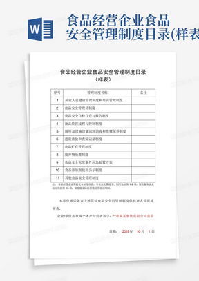 食品經營安全管理制度word模板下載 熊貓辦公